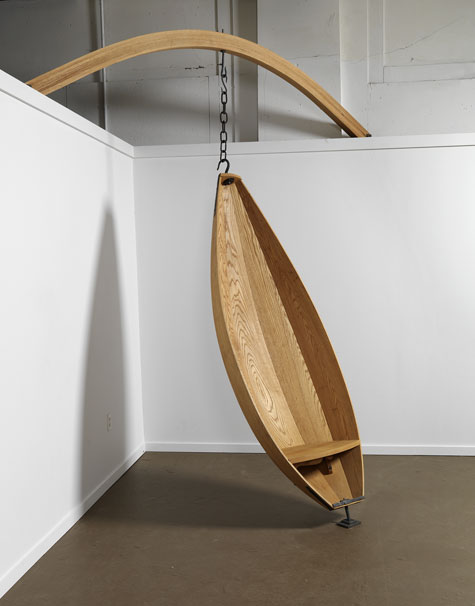 "Boat Chair" by Zeke Leonard, RISD Furniture Design MFA '08 - Reclaimed Red Oak and hand forged steel