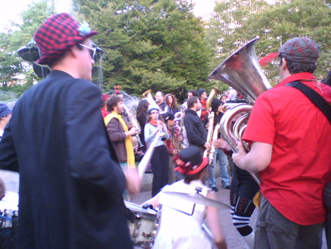 Titubanda performs activist street band joy at Providence's Kennedy Plaza - October 13, 2008